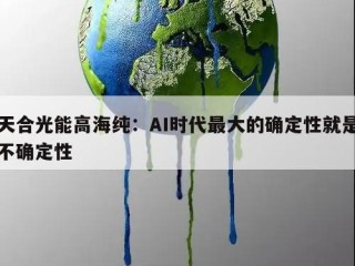 天合光能高海纯：AI时代最大的确定性就是不确定性